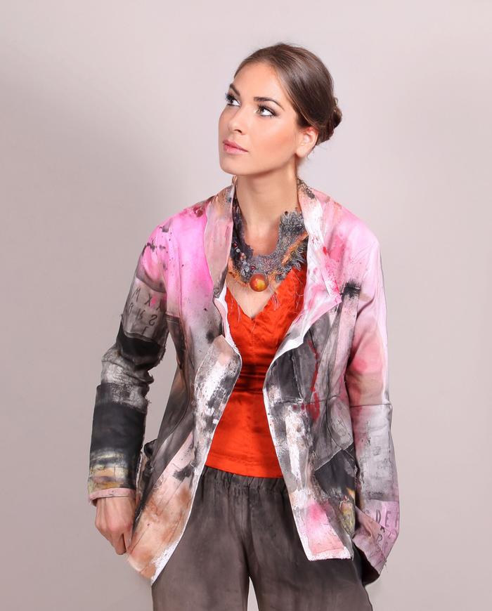 'a weekend story' colorful fitted sculpted jacket