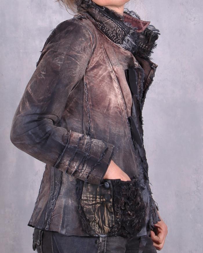 'fruit of modern earth' detailed distressed jacket