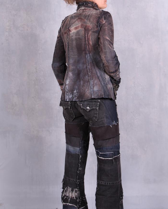 'fruit of modern earth' detailed distressed jacket
