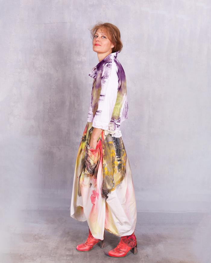 'endless smiles' asymmetrical full summer skirt