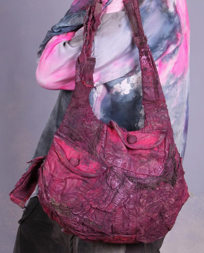 'so brightfully there' fully hand-textured fiber art purse