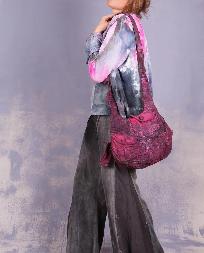 'so brightfully there' fully hand-textured fiber art purse