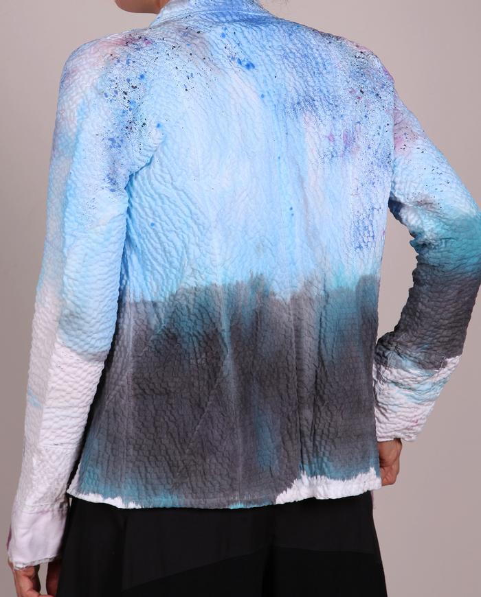 'in a split mood' mixed fabrics lightweight art jacket