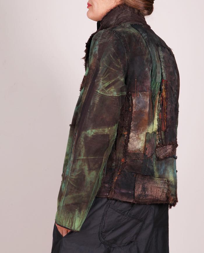 'when everything threads up' detailed brushed cotton jacket