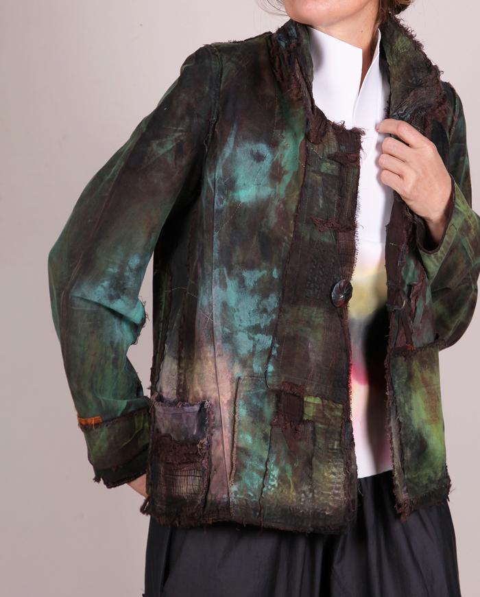 'when everything threads up' detailed brushed cotton jacket
