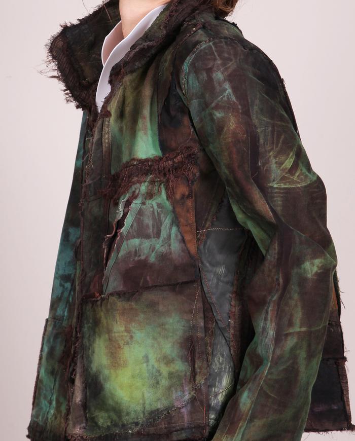 'when everything threads up' detailed brushed cotton jacket