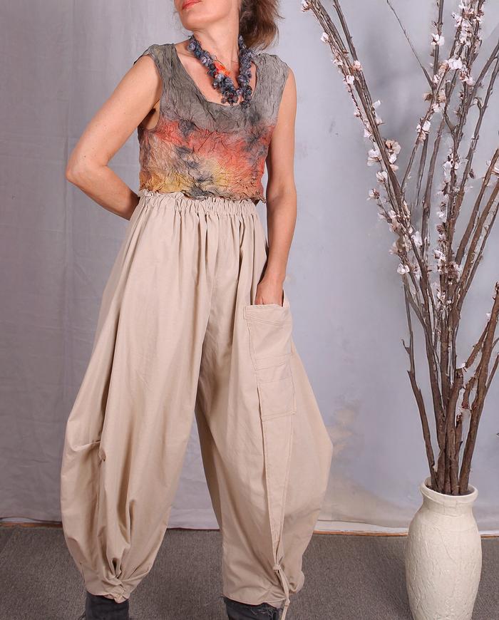 'daily blooming' neutral khaki cotton bloomers