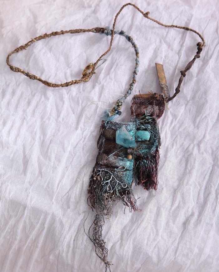 'a seaside evening story' sculptural abstract pendant necklace