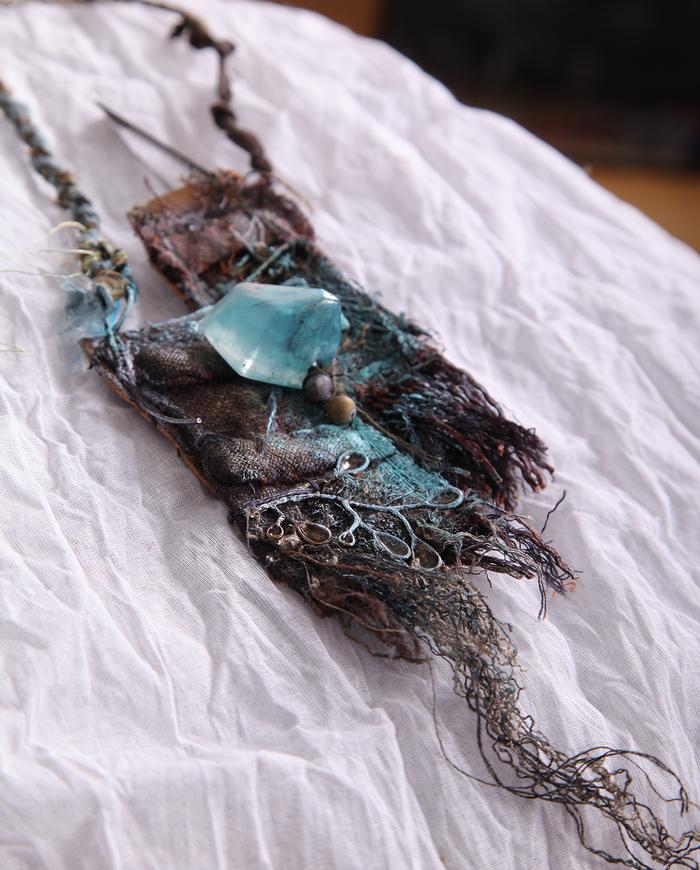 'a seaside evening story' sculptural abstract pendant necklace