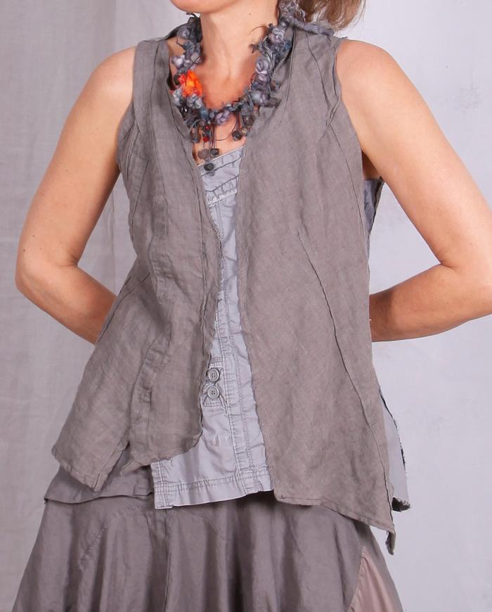 'like wearing a linen sculpture' detailed sleeveless faux halter top