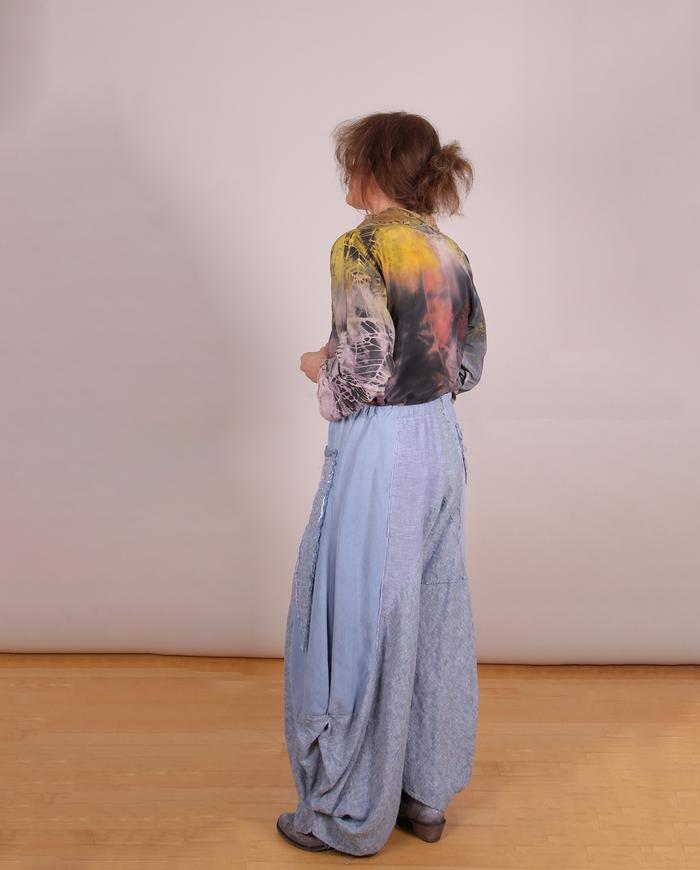 'fluid denim vibes' sculpted full pants
