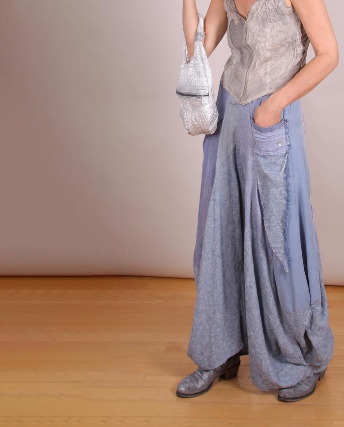'fluid denim vibes' sculpted full pants