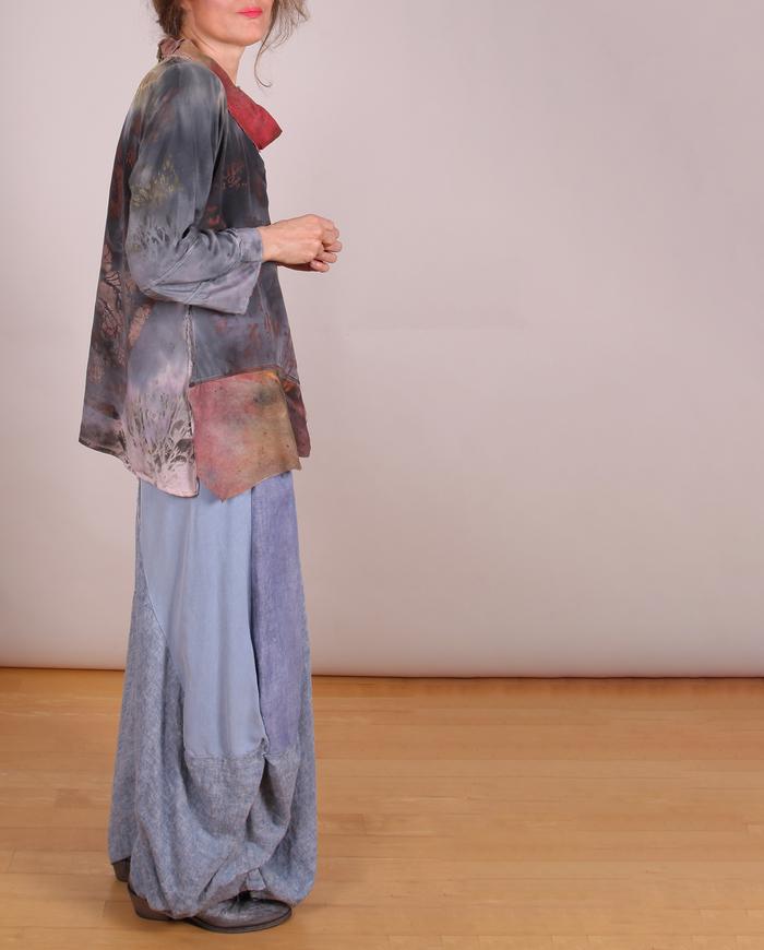 'fluid denim vibes' sculpted full pants
