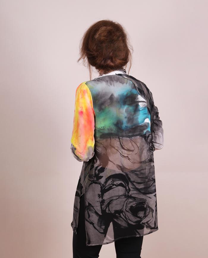 'like a perfect mixed drink' layered art blouse