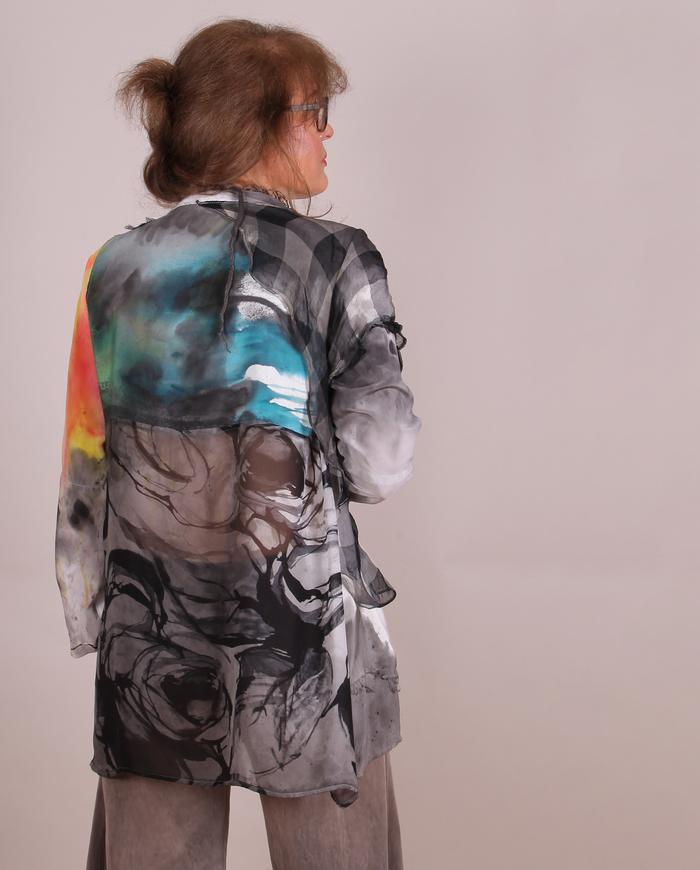 'like a perfect mixed drink' layered art blouse