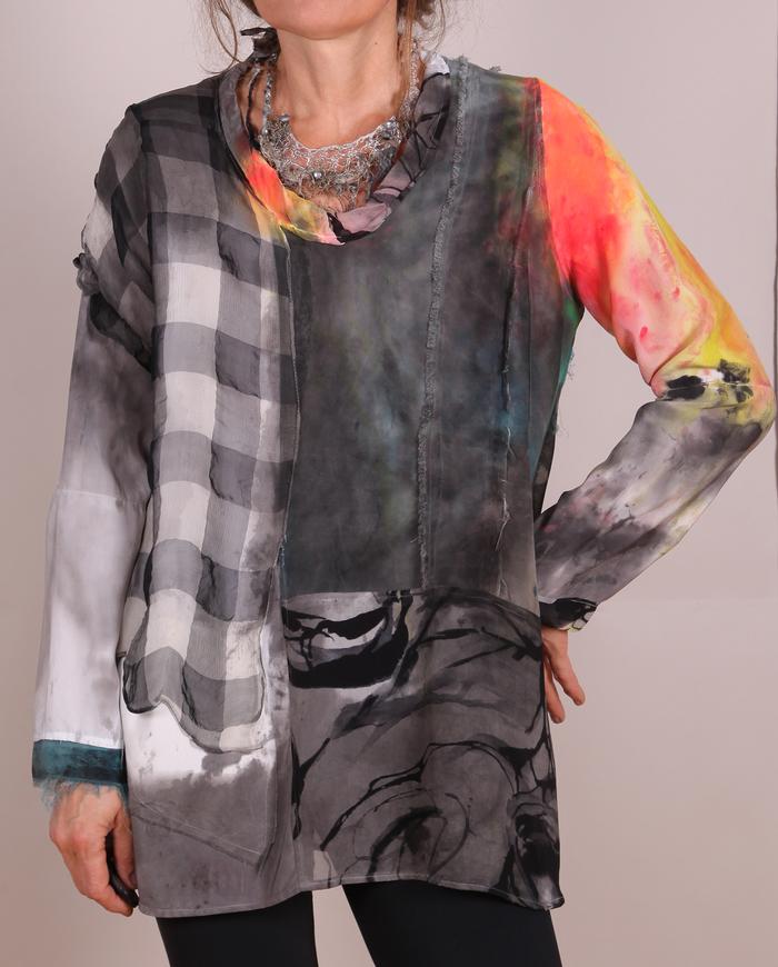 'like a perfect mixed drink' layered art blouse