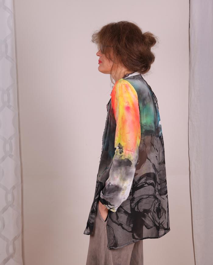 'like a perfect mixed drink' layered art blouse