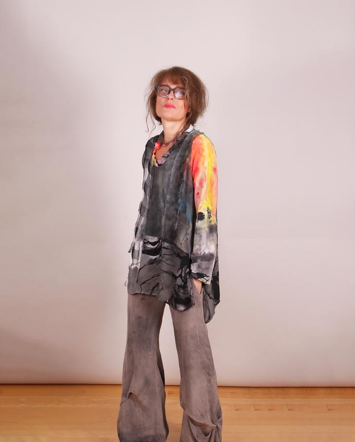 'like a perfect mixed drink' layered art blouse