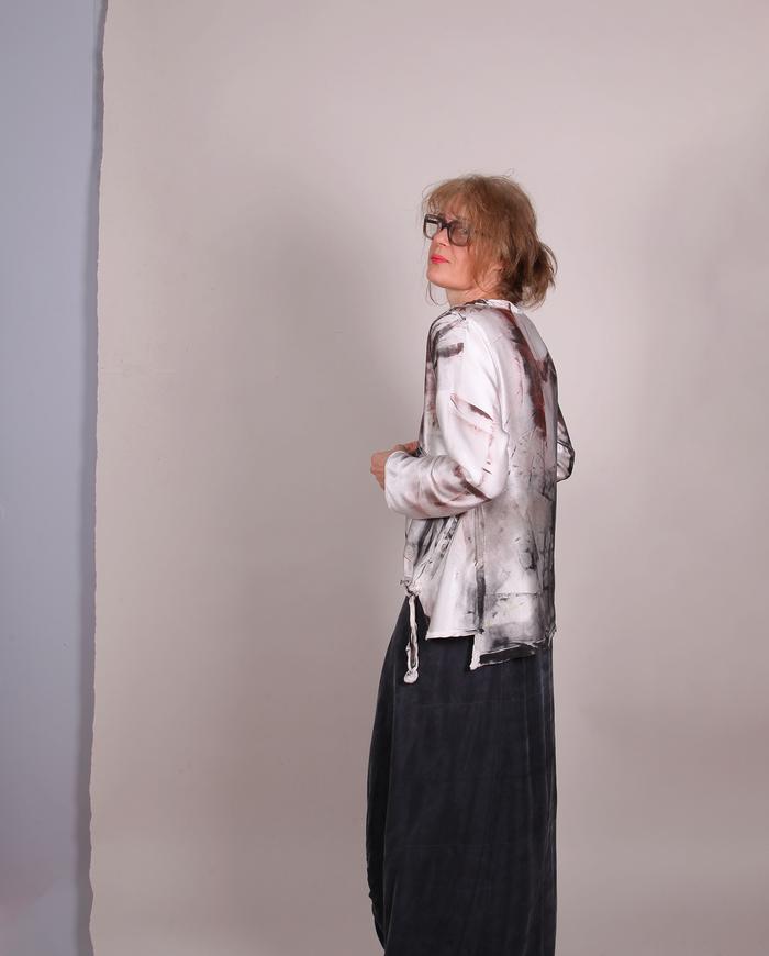 'many which way' reversible asymmetrical silk top