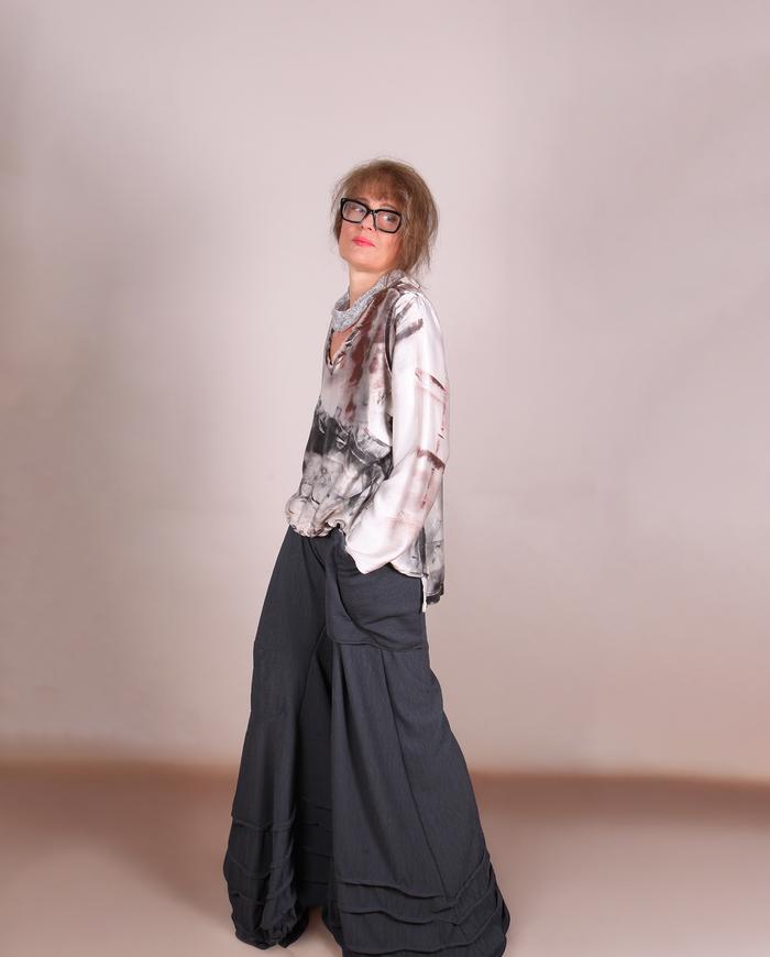 'many which way' reversible asymmetrical silk top