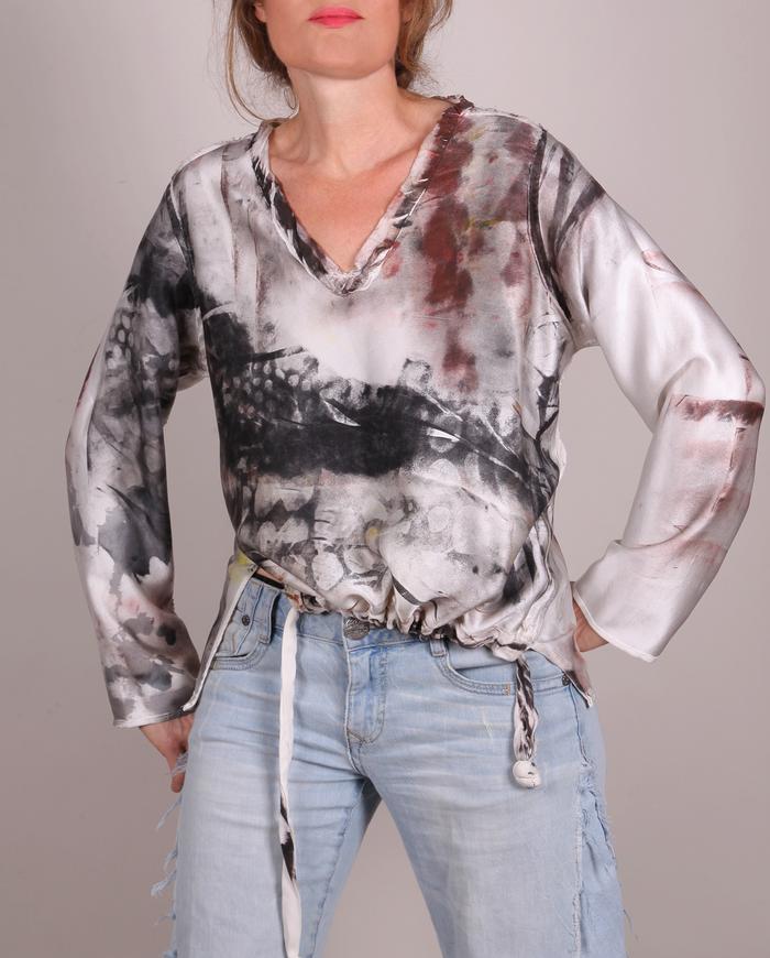 'many which way' reversible asymmetrical silk top