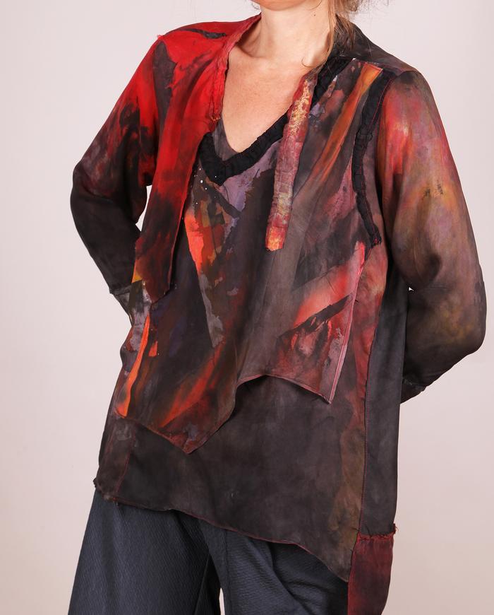 'tangled up in bright streaks' lightweight art blouse