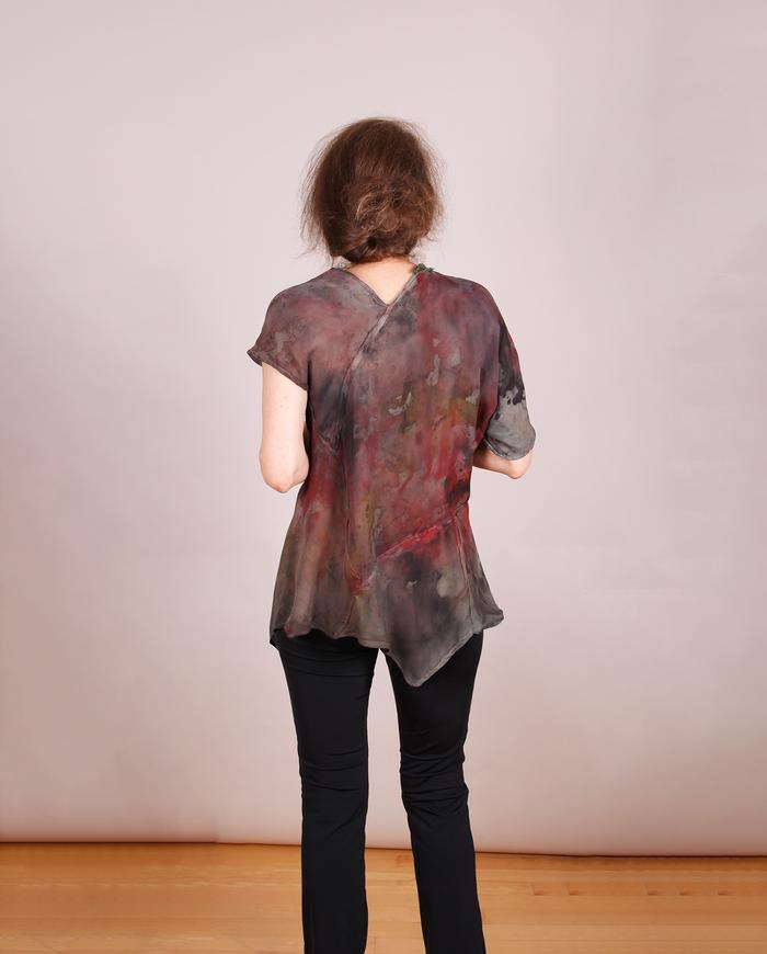 'a sprouted flower surprise' asymmetrical silk bias blouse