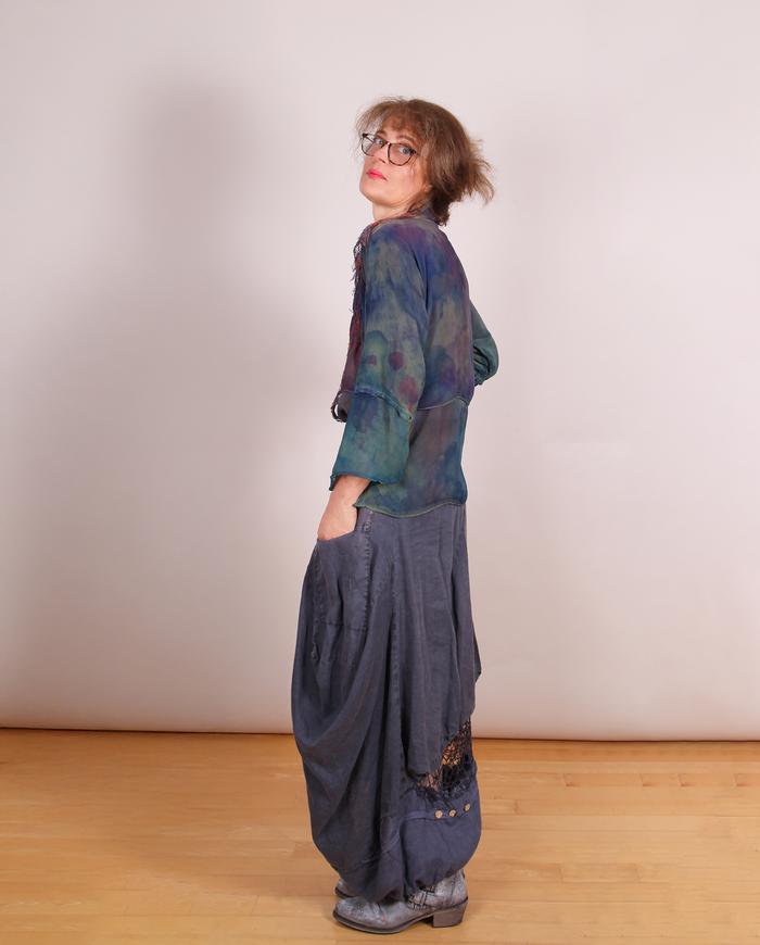 'so soft it melts over you' double-layer silk georgette blouse