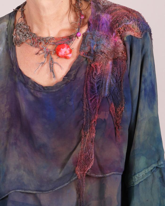 'so soft it melts over you' double-layer silk georgette blouse