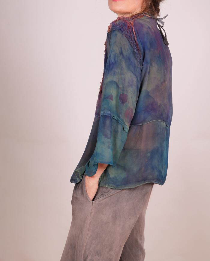 'so soft it melts over you' double-layer silk georgette blouse