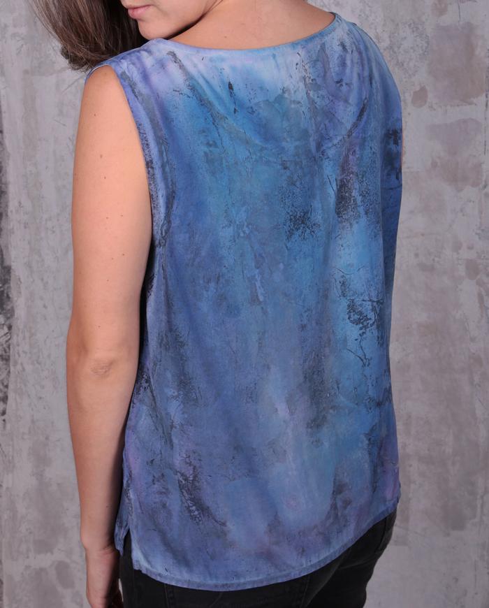 hand-painted indigo silk camisole