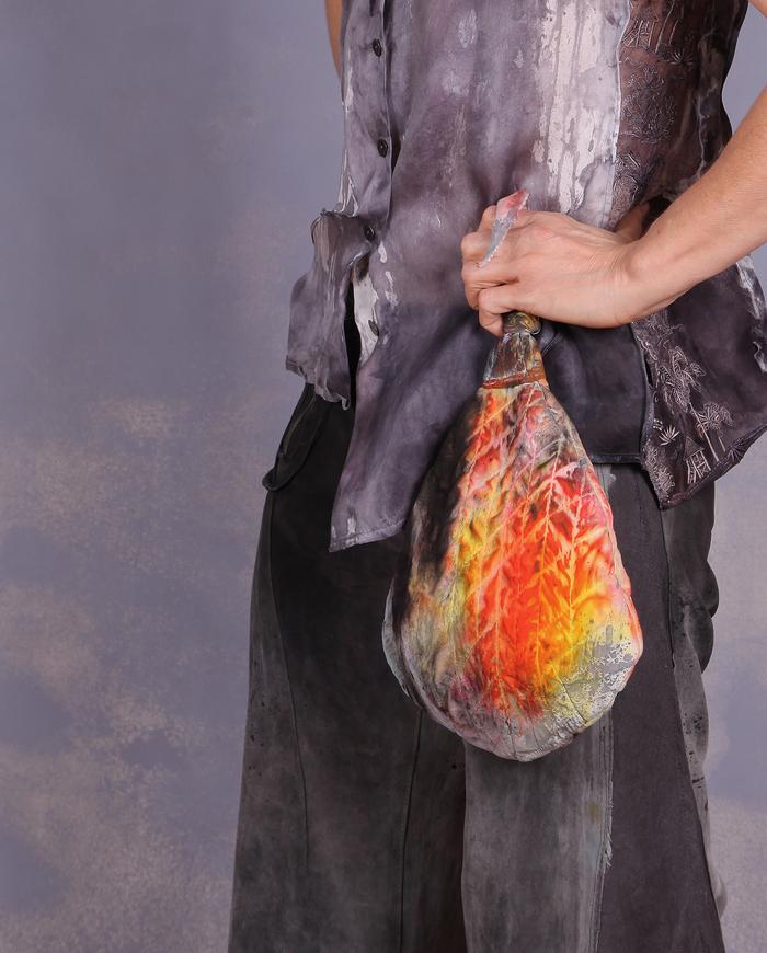 'a little bright teardrop' hand-painted artisan handbag