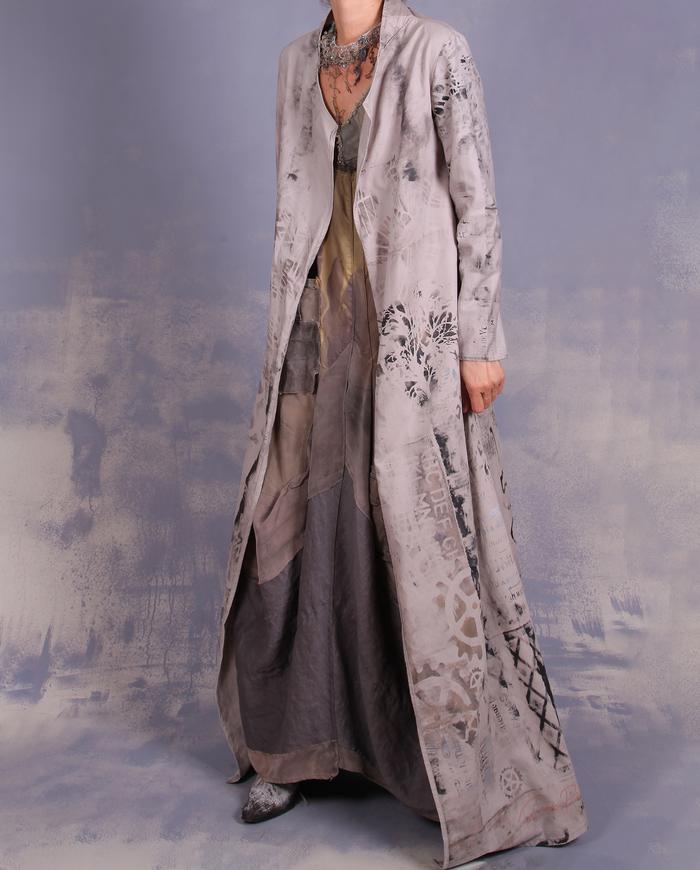 'like a natural princess' mixed fabrics maxi art dress