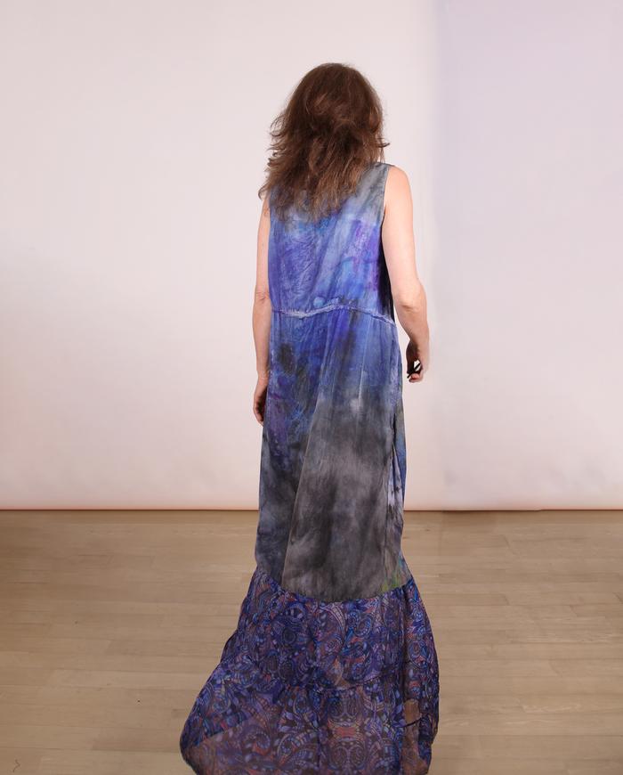 'in violet clouds' sheer silk maxi dress