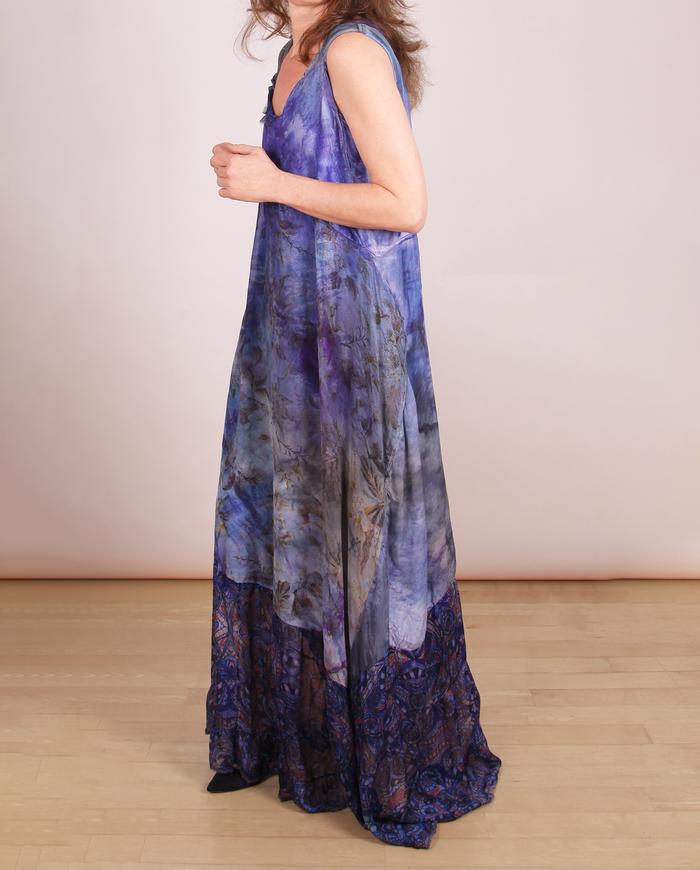 'in violet clouds' sheer silk maxi dress