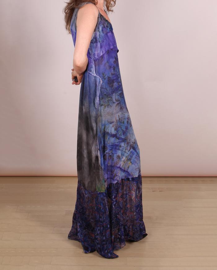 'in violet clouds' sheer silk maxi dress
