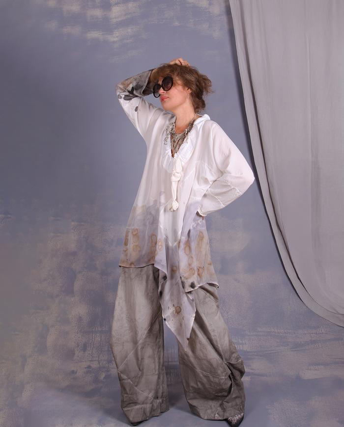 'one for all and more' one size layering top with drawstring collar