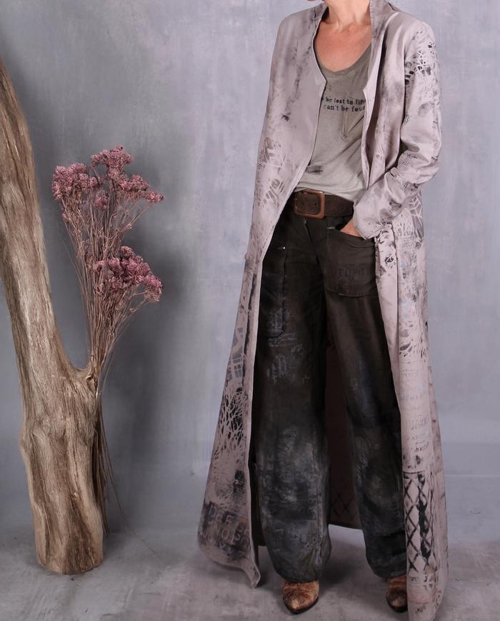 'in one light sweep' lightweight floor length open duster