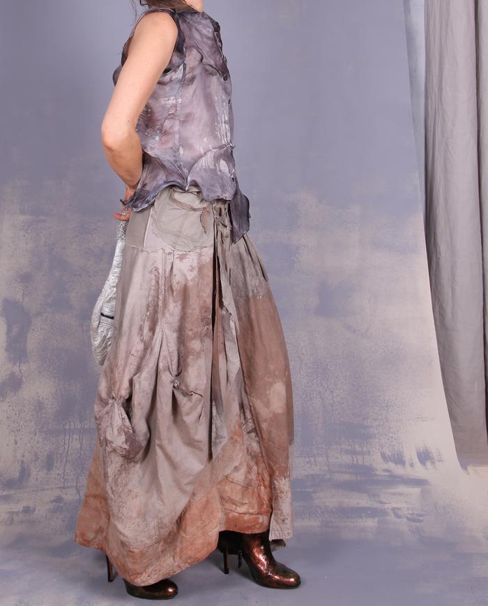 'swooshing through rocks' hand-painted full maxi skirt