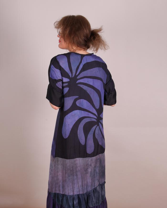 'midday fireworks of flowers' silk maxi dress