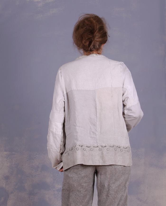 'it's gray, it's white' loose natural blouse