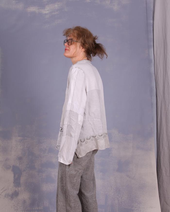'it's gray, it's white' loose natural blouse