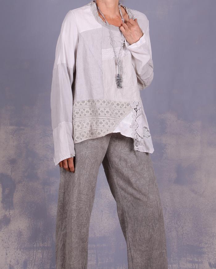 'it's gray, it's white' loose natural blouse