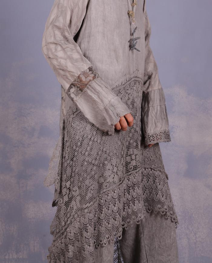 'modernly antique' mixed fabrics art tunic/dress