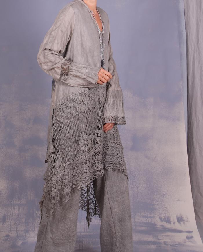 'modernly antique' mixed fabrics art tunic/dress