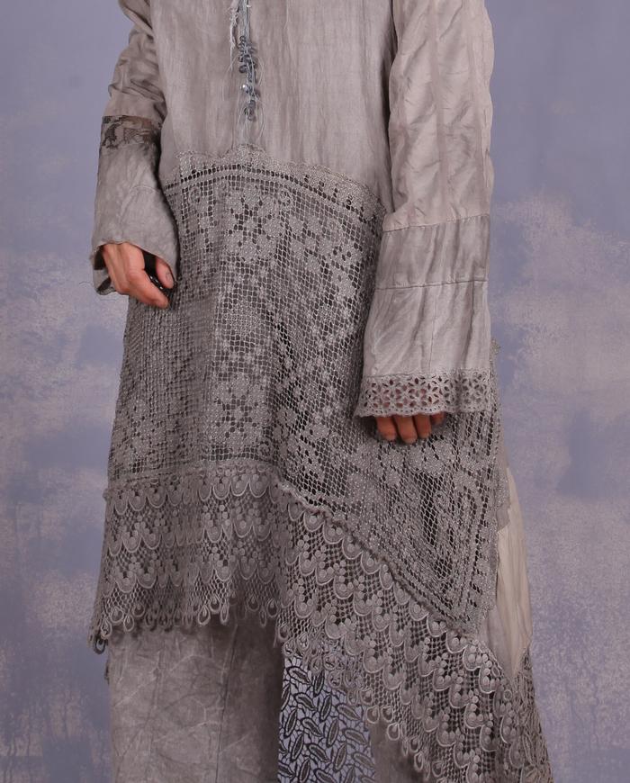 'modernly antique' mixed fabrics art tunic/dress