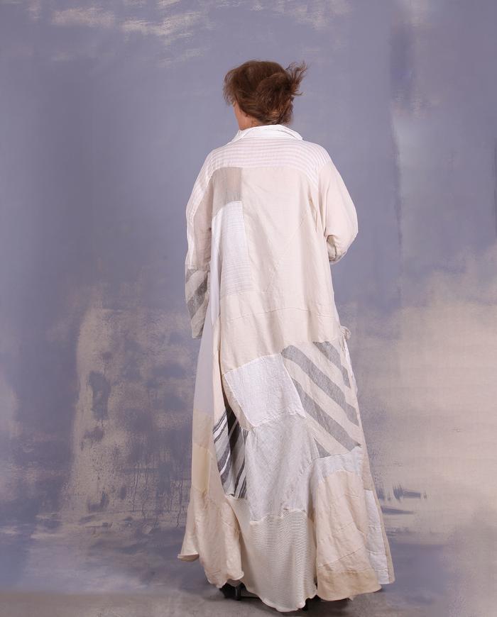 'full of natural drape' mixed fabrics summer duster coat