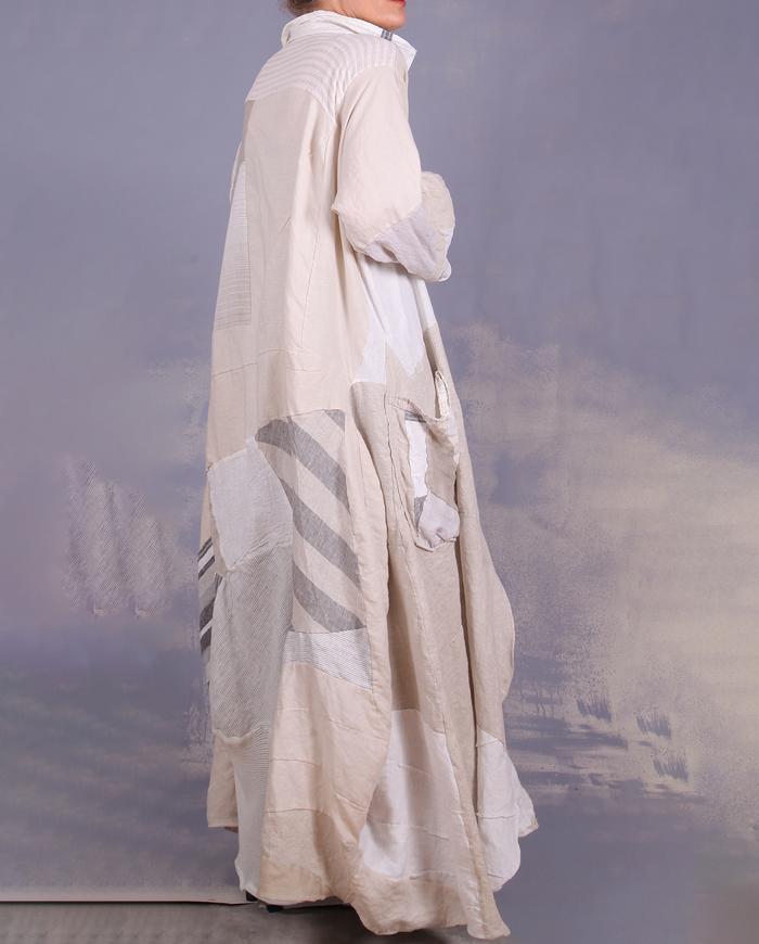 'full of natural drape' mixed fabrics summer duster coat