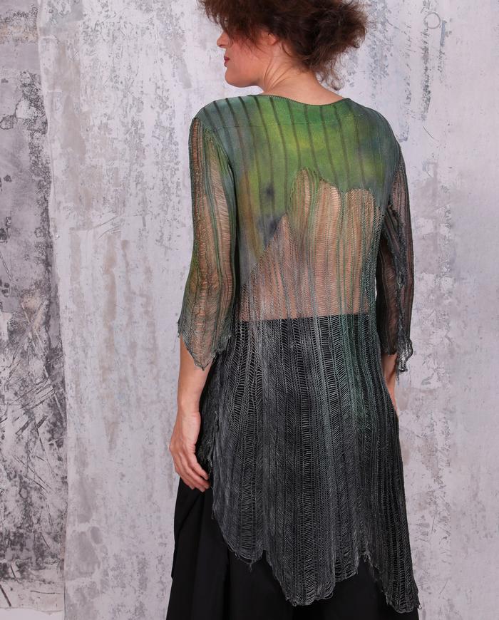 signature 'web' knit hand-painted tunic 