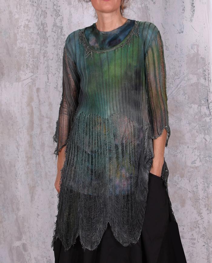 signature 'web' knit hand-painted tunic 